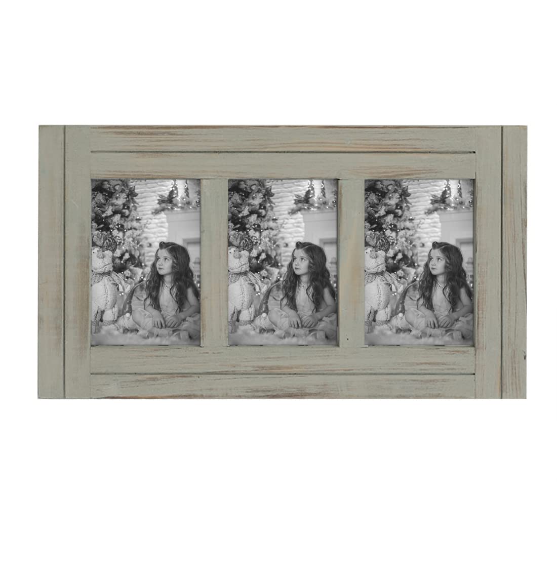 RiteSune Distressed 4x6 Picture Frame, 3 Photo Frames Collage Picture Frames for Wall Rustic Home Decor, Present for Birthday, A