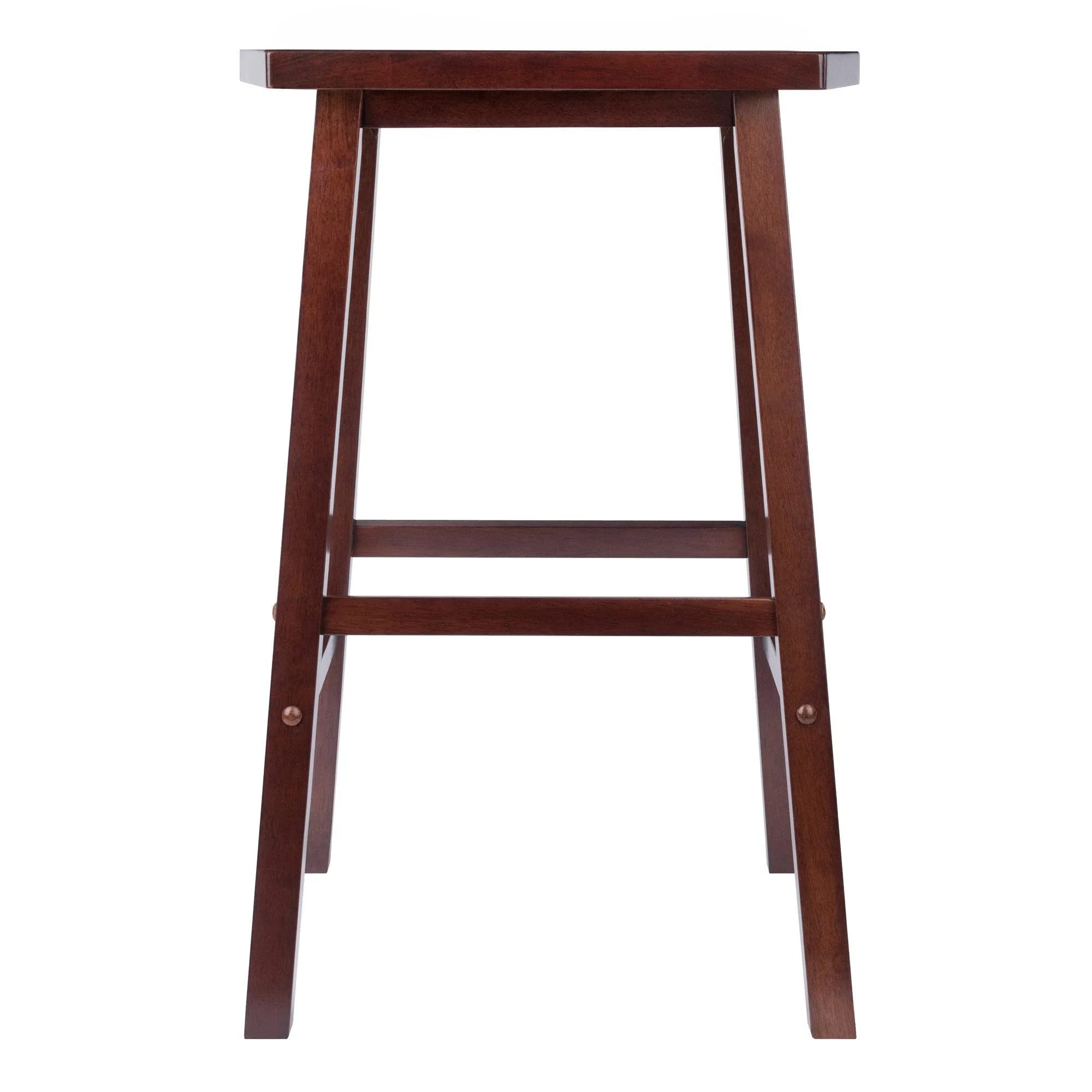 Winsome Katashi Fan Shape Bar Stool, 28.6H in, Solid Wood, Walnut Finish