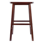 Winsome Katashi Fan Shape Bar Stool, 28.6H in, Solid Wood, Walnut Finish