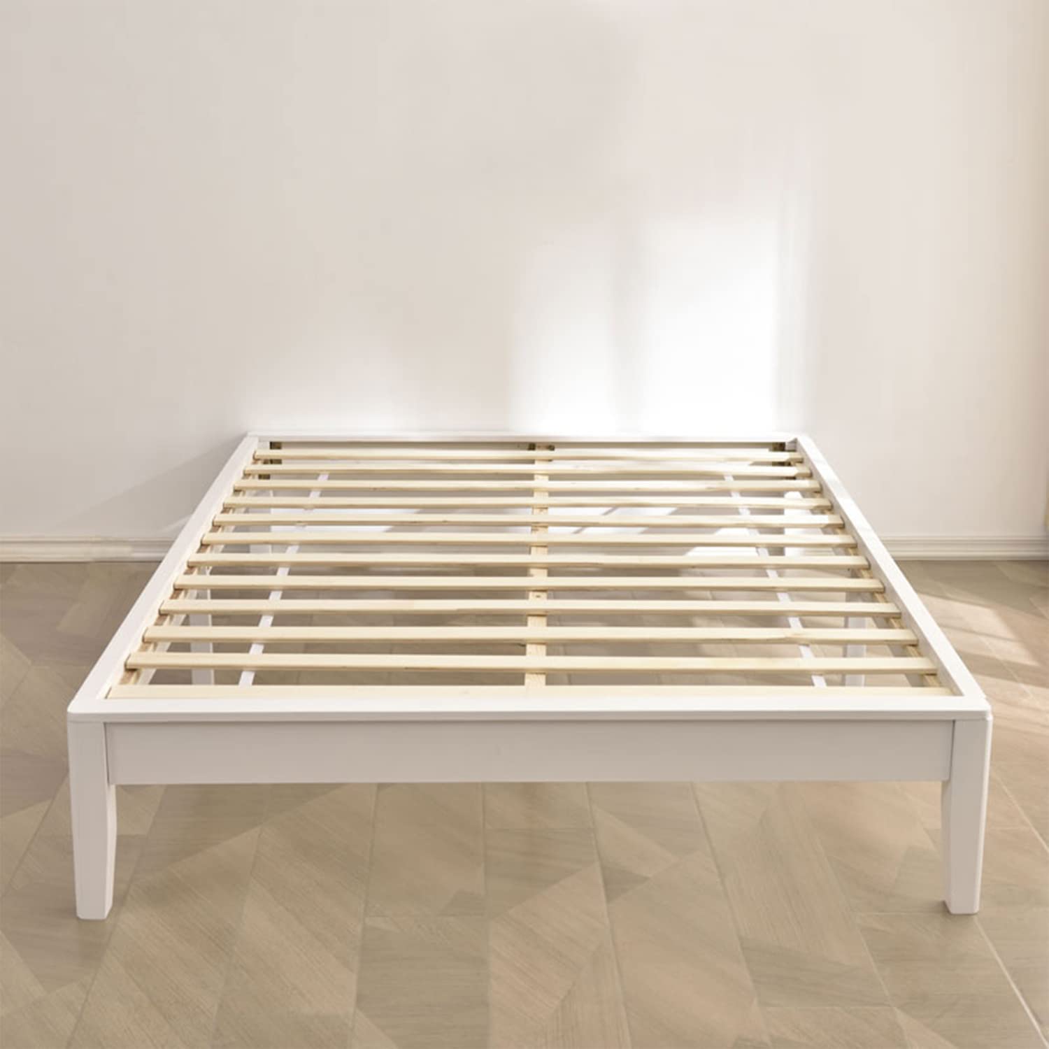 Woodpeckers Furniture And Mattress Stella Solid Pine Wood Platform Bed Frame (White, Full)