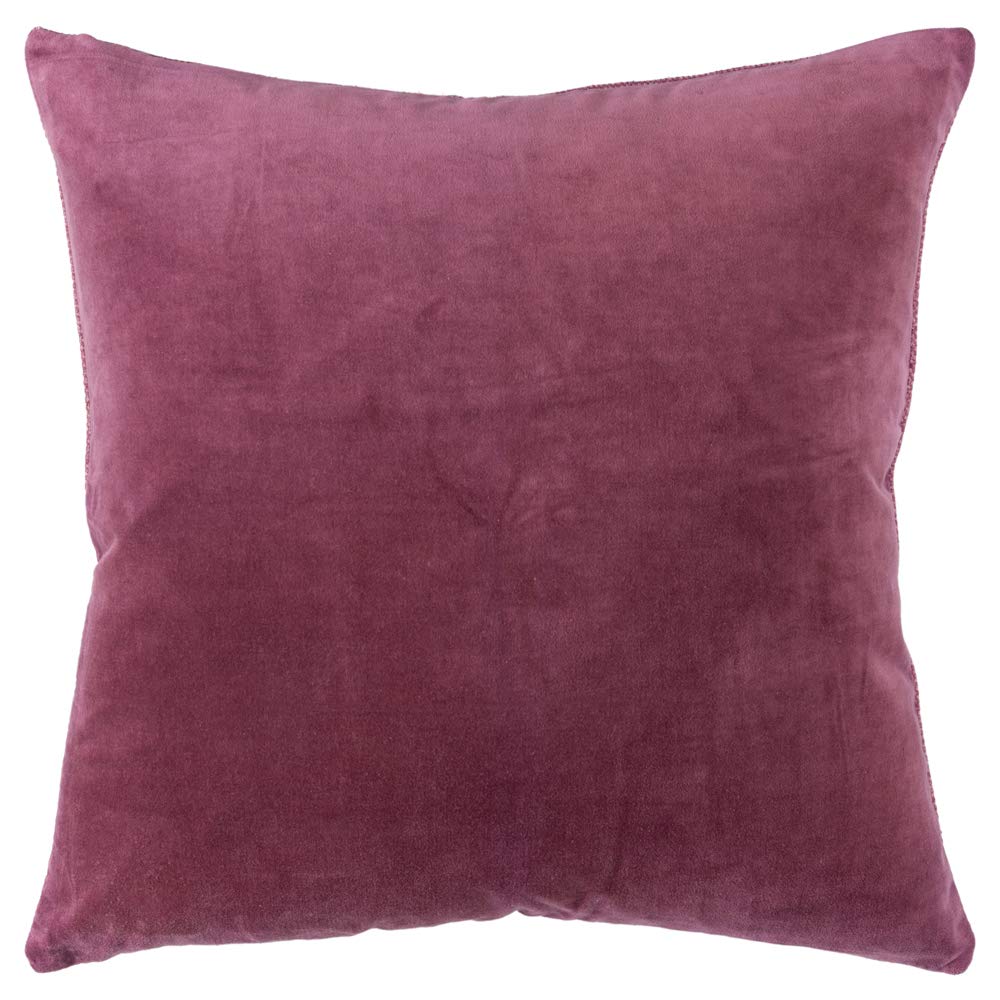 Rizzy Home 22&quot; x 22&quot; Down Filled Pillow with Cotton Canvas Cover-Berry