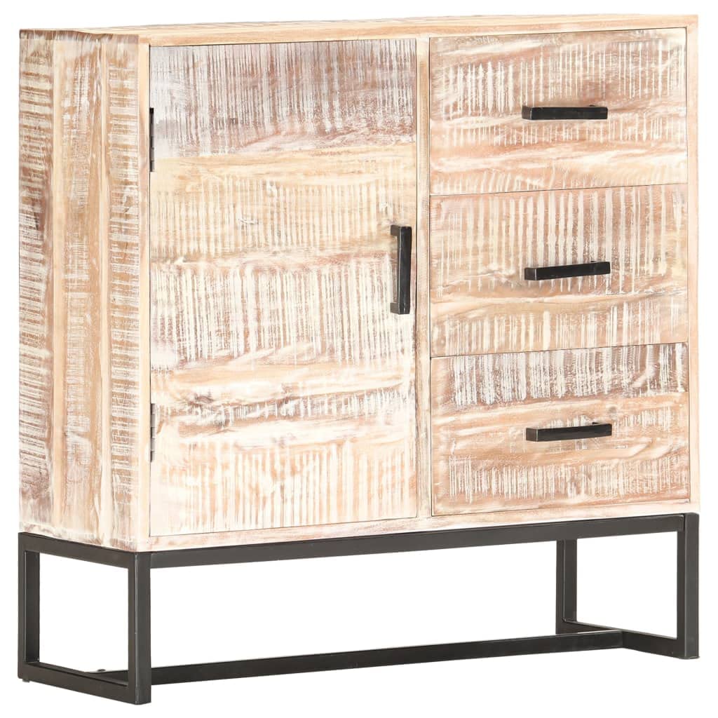 vidaXL Sideboard, Buffet Cabinet with Drawers, Side Table for Kitchen Bedroom Living Room Hallway, Industrial Style, White Solid