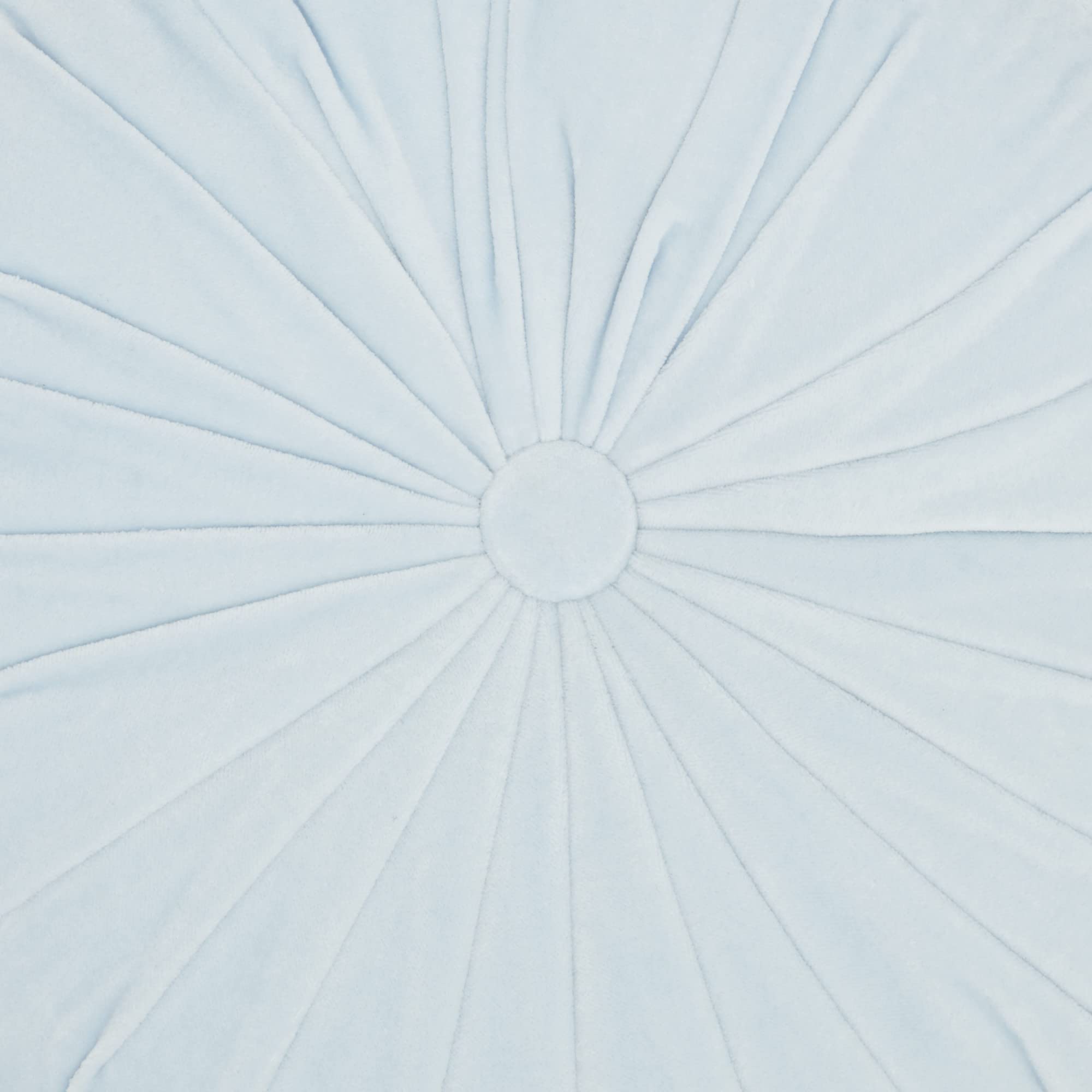 HomeRoots White Cotton Periwinkle Tufted Round Throw Pillow