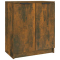 vidaXL Shoe Cabinet Smoked Oak 23.2x13.8x27.6inch Engineered Wood