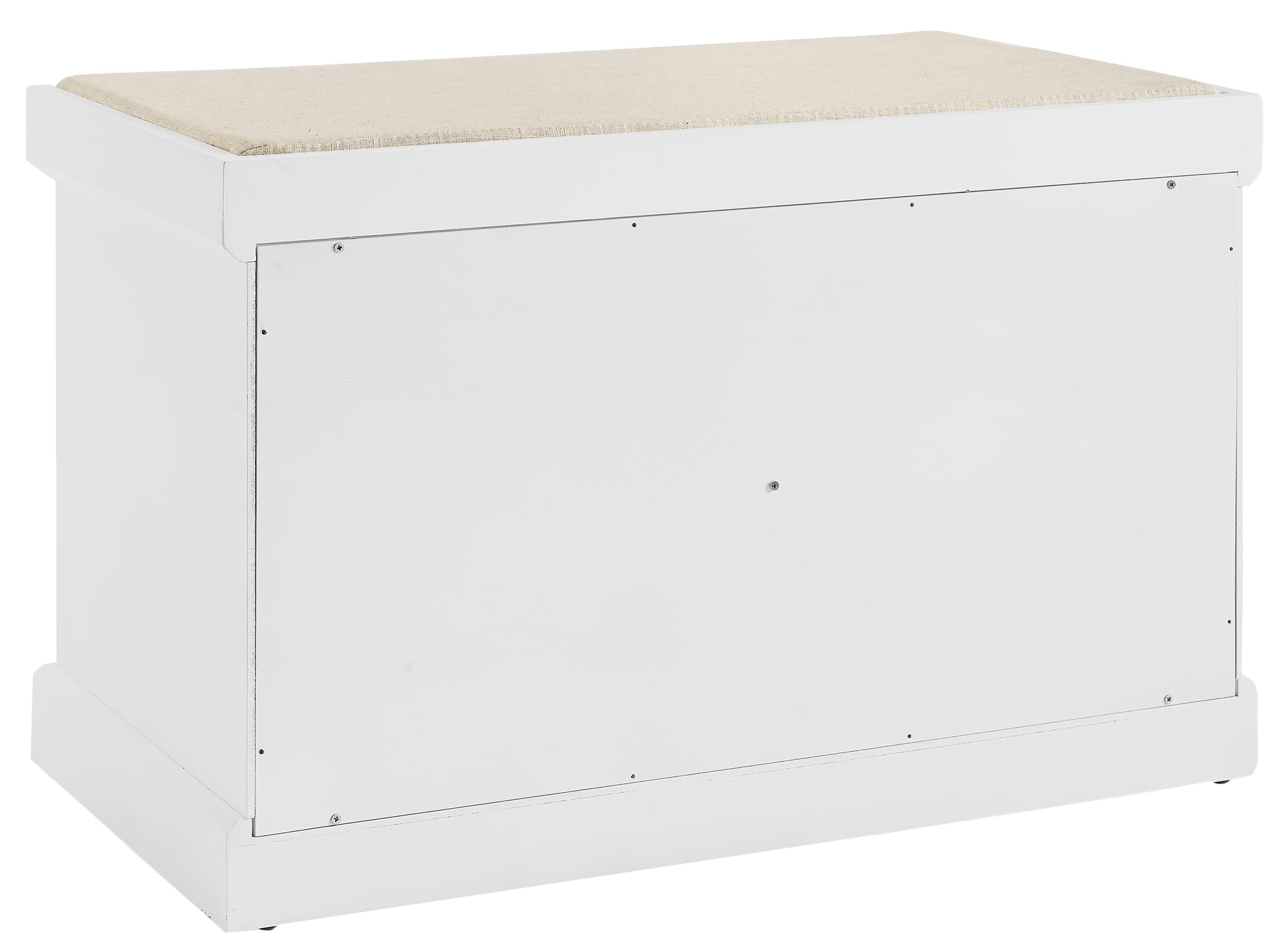 Crosley Furniture Anderson Entryway Storage Bench with Shoe Rack Organizer Shelves, White