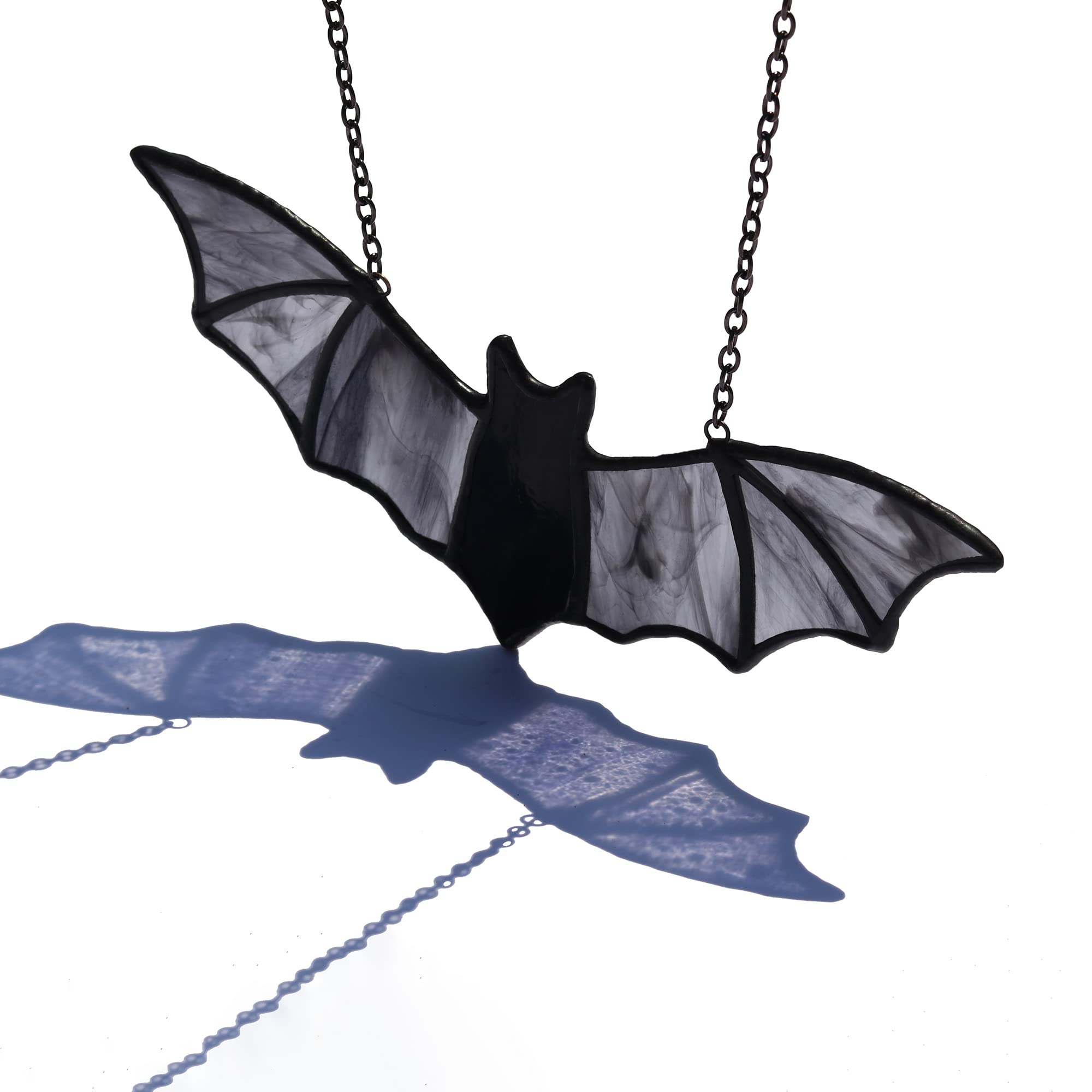 Haosum Bat Stained Glass Window Hanging Suncatcher For Window,Halloween Bat Decoration 7.13.0 Inch