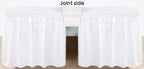 Biscaynebay Wrap Around Bed Skirts With Split Corners For King Beds 18' Drop, White Elastic Dust Ruffles Easy Fit Wrinkle & Fade Resistant Silky Luxurious Fabric Solid Machine Washable