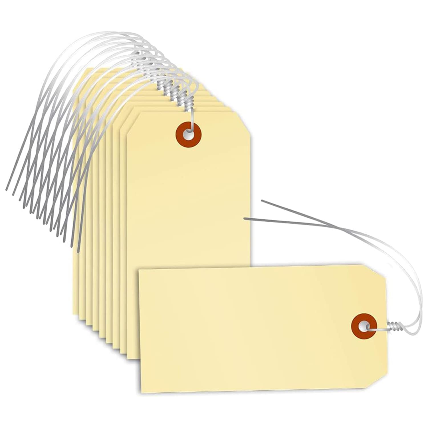 Perco Manila Shipping Tags #1 2 3/4 X 1 3/8 (7X3.5 Cm) With Metal Wire Pack Of 100 (7 X 3.5 Cm)