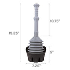 Js Jackson Supplies Grey Bellows Accordion Toilet Plunger With Black Storage Tray