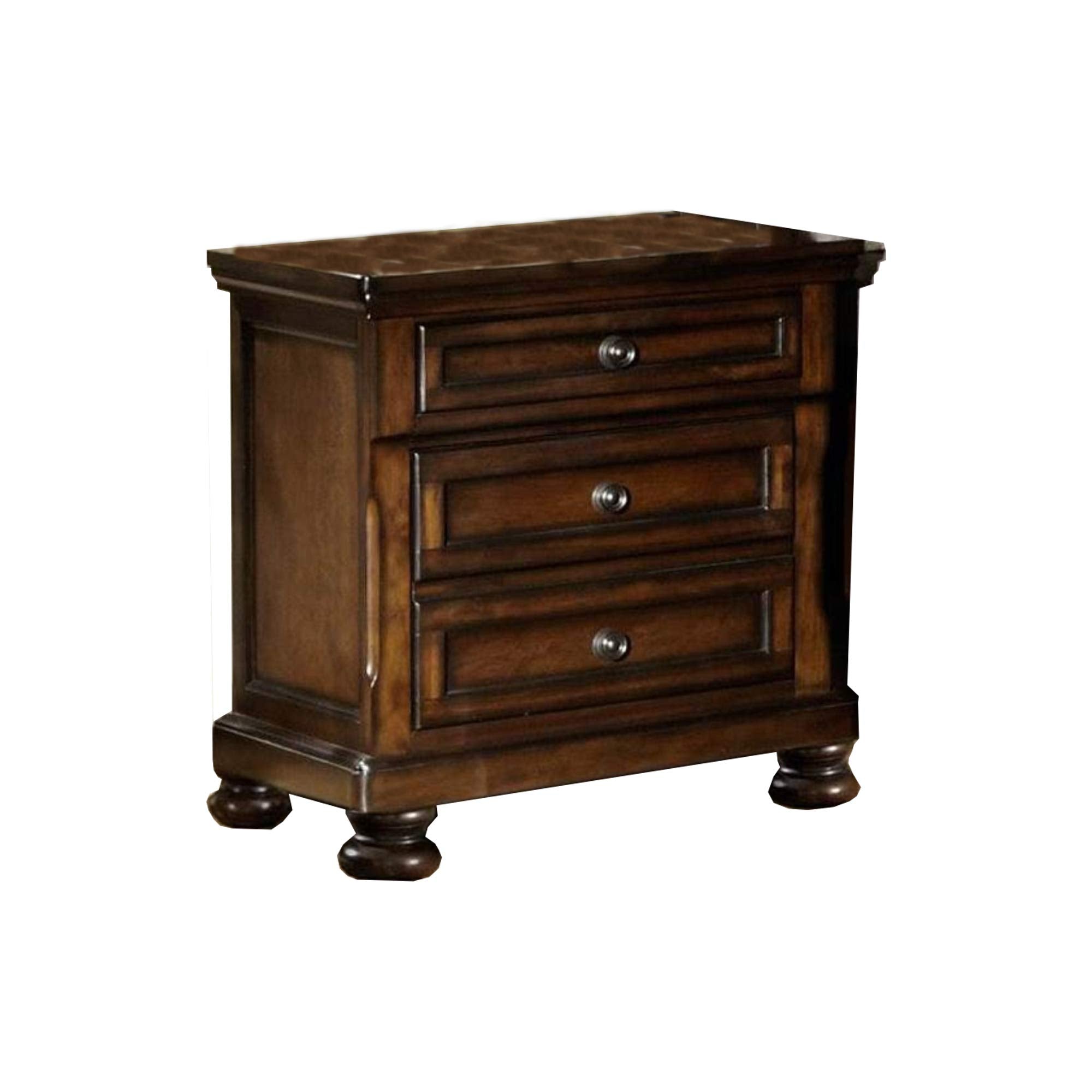 Benjara Benzara Rich Tone Wooden Nightstand, Brown,