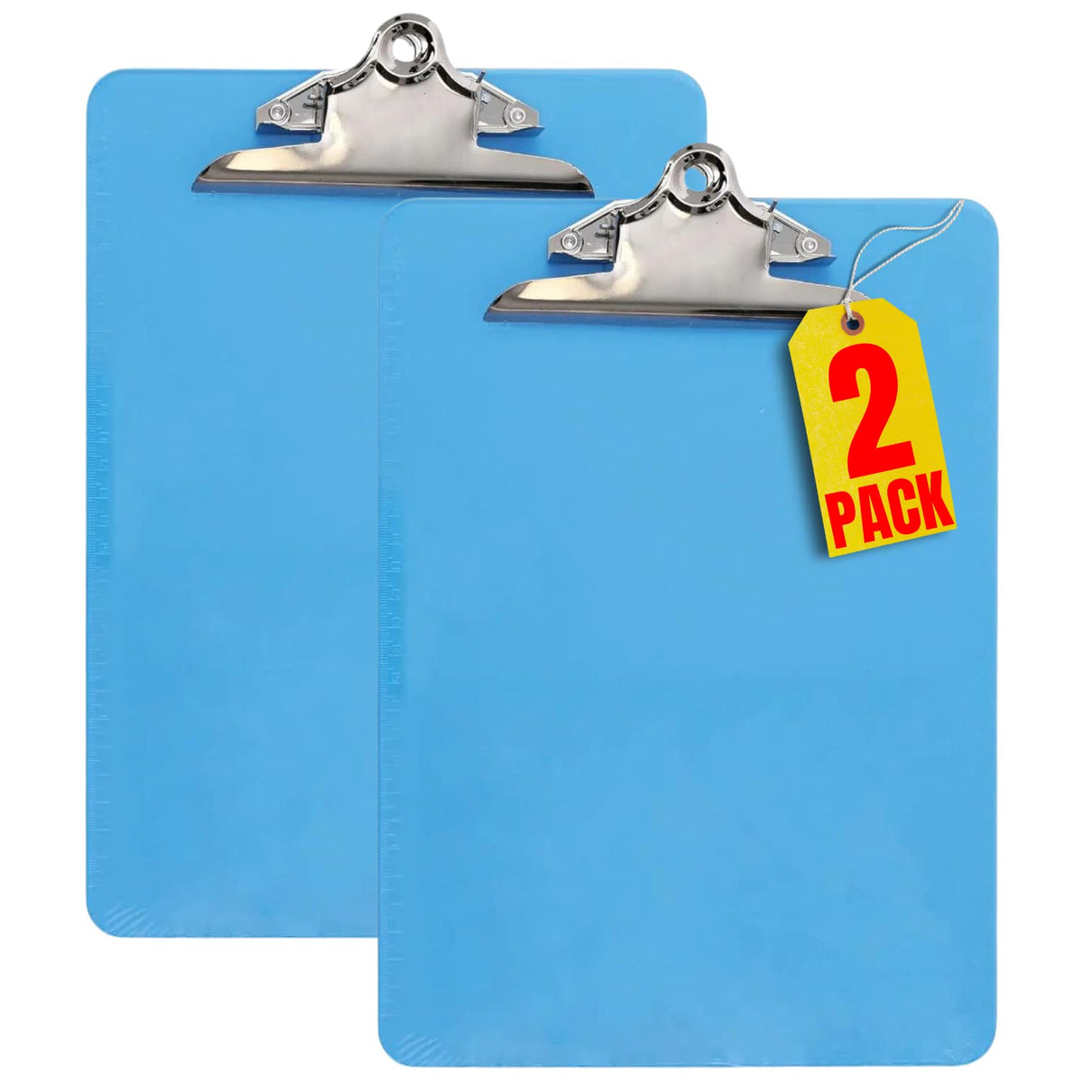 1Intheoffice Blue Plastic Clipboard 9X12 Spring Clip, 2 Pack
