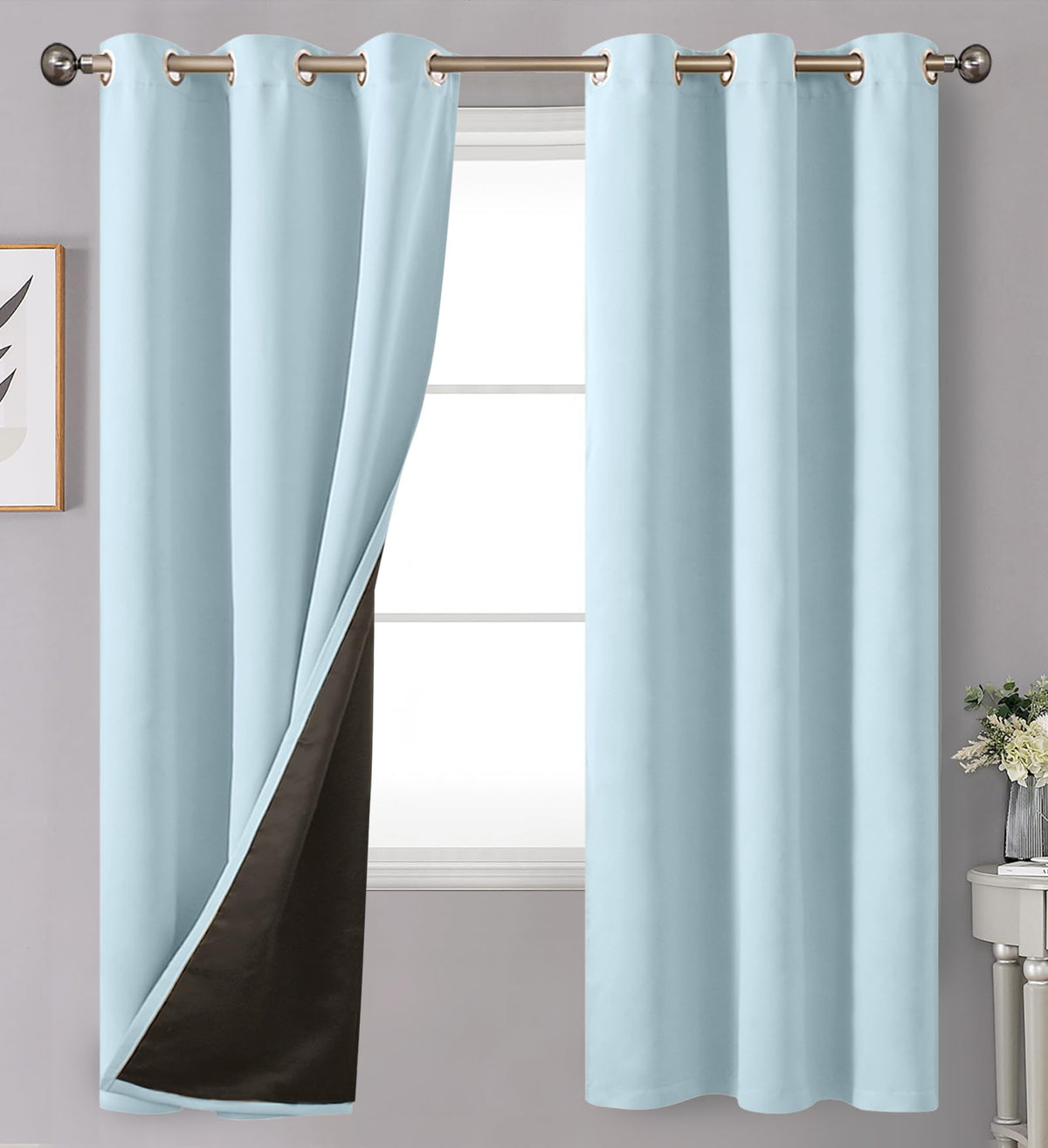 Youngstex 100% Blackout Curtains 72 Inches Length For Kids Bedroom, Thick Full Light Blocking Thermal Insulated Window Drapes Wi