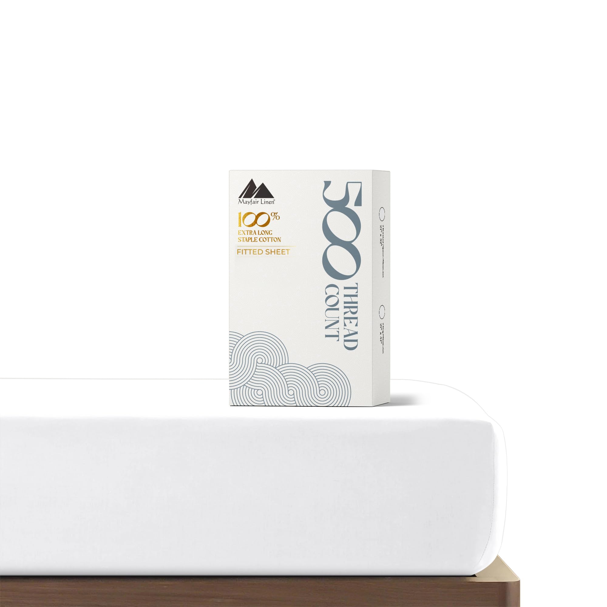 Mayfair Linen King Size Fitted Sheet Only - 100% Cotton 500 Thread Count Deep Pocket White King Fitted Sheet, 100% Cotton Fitted