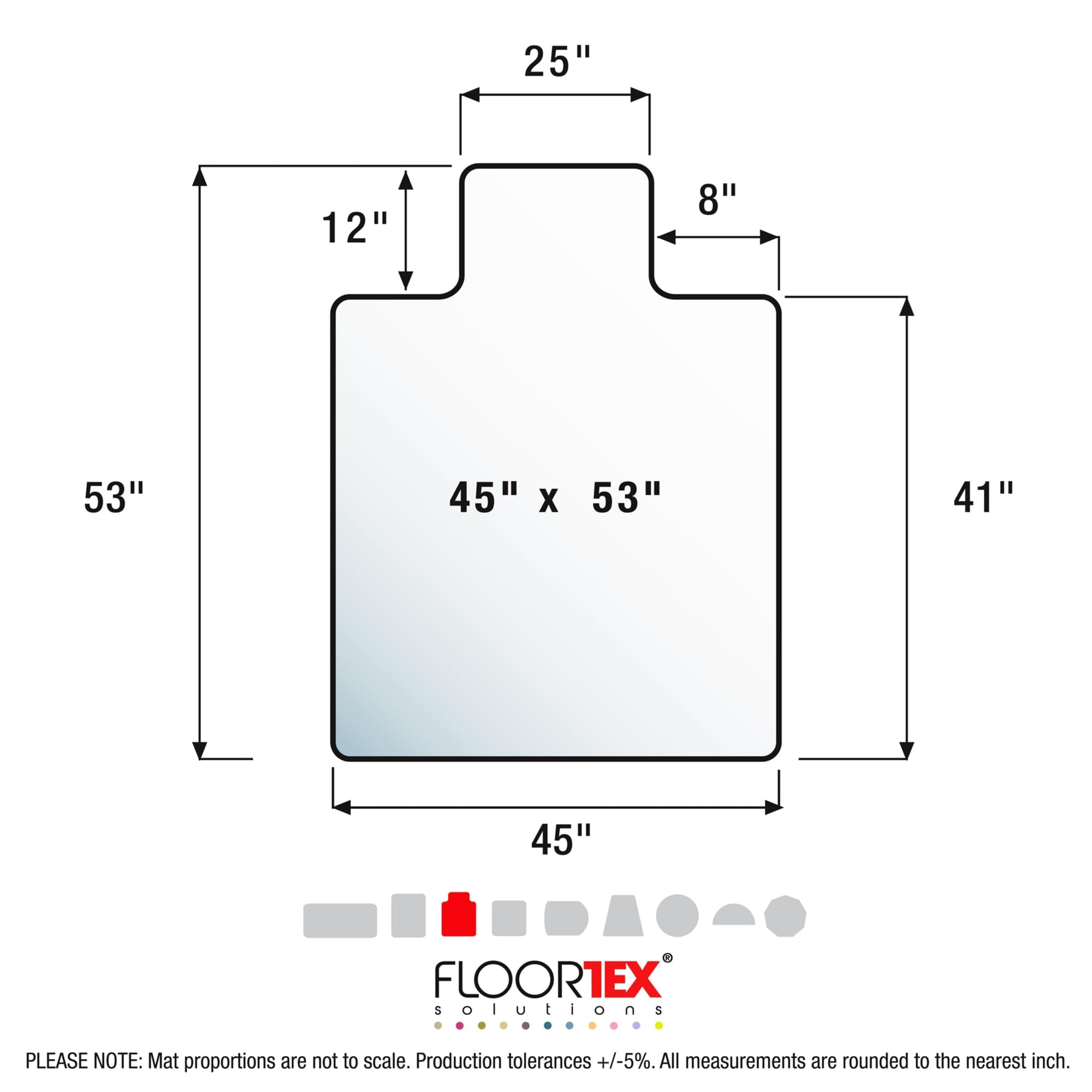 Floortex® Advantagemat® Vinyl Lipped Chair Mat for Carpets up to 1/4" - 45" x 53"