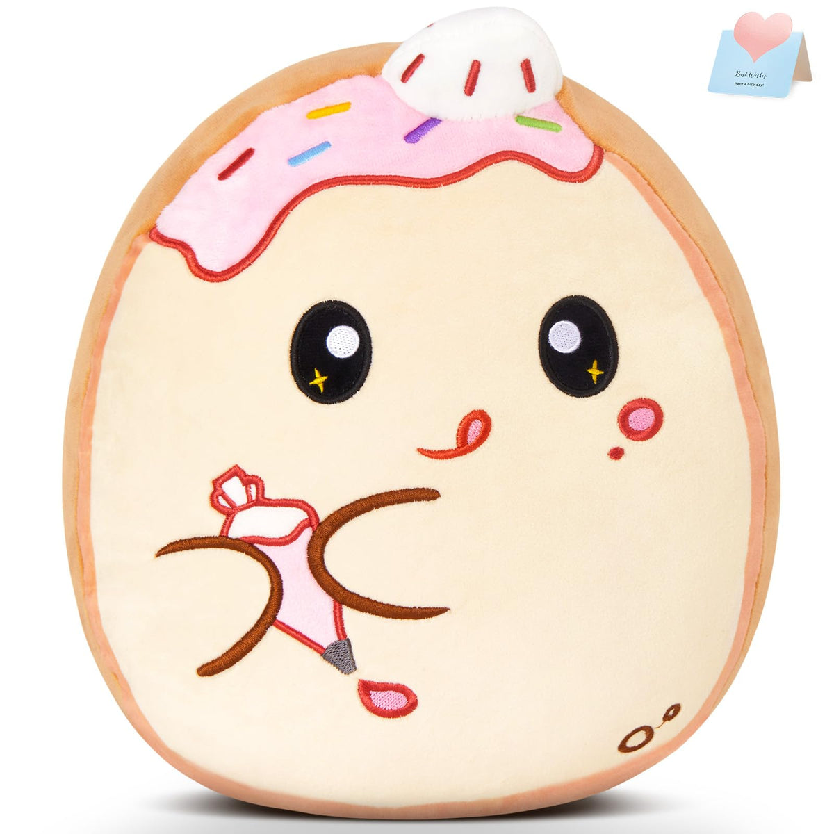 Glow Guards Original 12-Inch Toast Bread Plush Pillow Cute Stuffed Animal Piping Bag Soft Toast Plush Toy Pillow Birthday Gift F