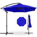 Best Choice Products 10ft Offset Cantilever Hanging Market Patio Umbrella, 8 Sturdy Ribs, Easy Adjustment - Resort Blue