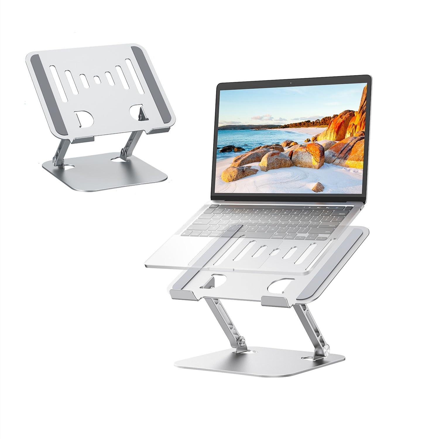 Lintyle Macbook Stand For Desk Laptop Stand Foldable Notebook Holder 10-17 Inch Macbook Pc Computer Stand Laptop Riser Stand Adj