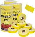 Yellow Pricing Labels For Monarch 1131 Price Gun - 3 Sleeves, 24 Rolls Value Pack - 60,000 Price Marking Labels - With Ink Rolls