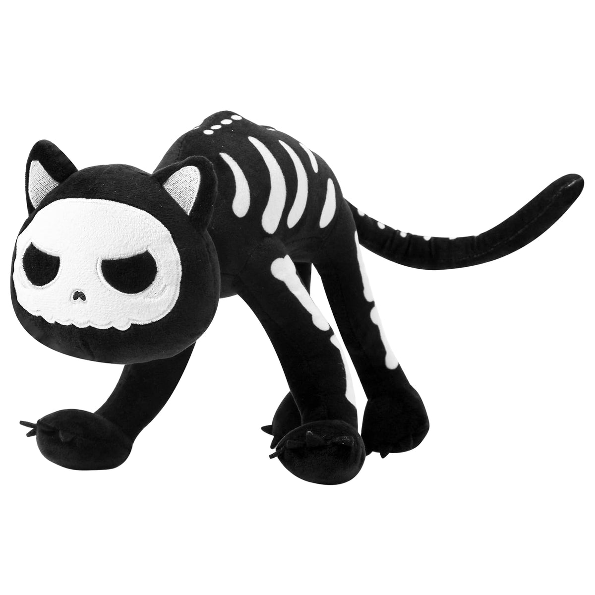 Caiyuegg Halloween Black Cat Plush,Black Cat Plushies Toys Stuffed Animal Pillows Cute Skeleton Black Cat Plushie Doll Toys,Stuf