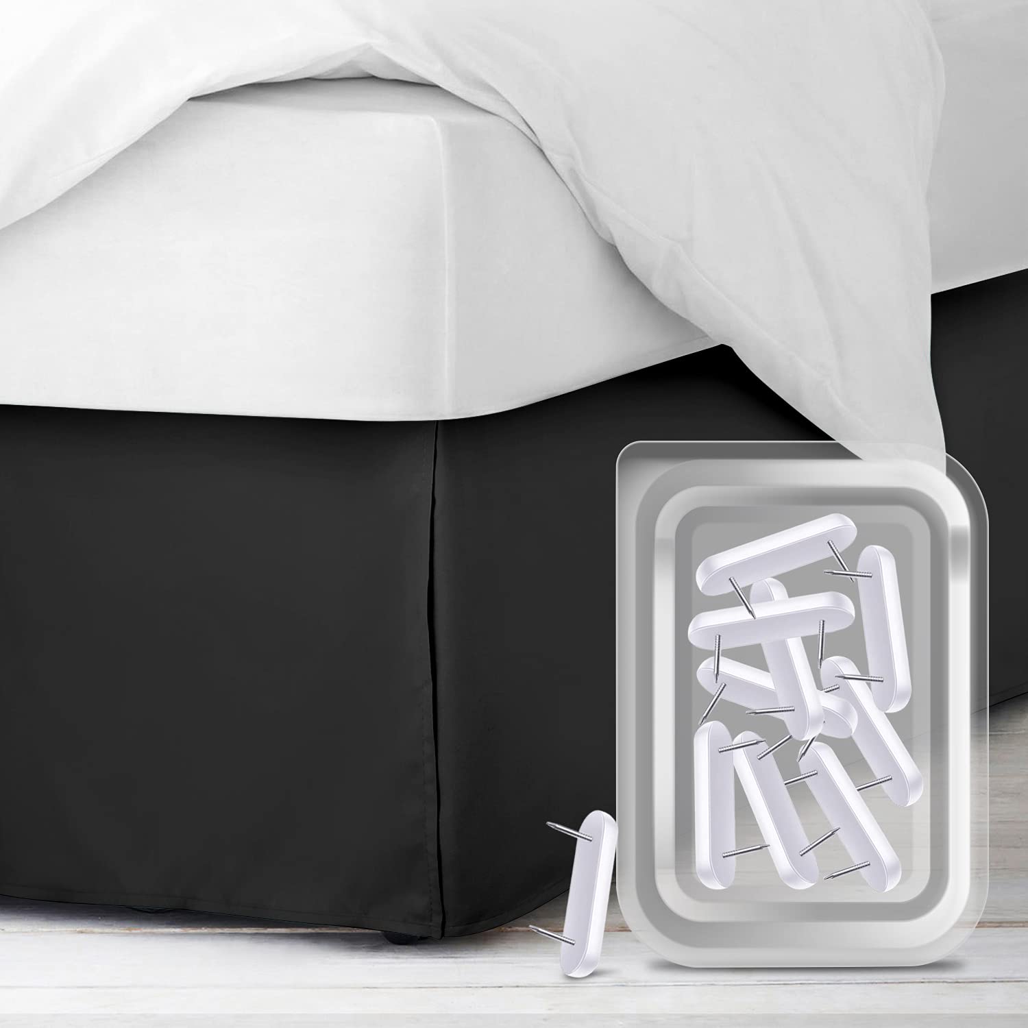 Empyrean Bedding Bed Skirts Full Size - Full Size Bed Skirt With 8 Pins - Dust Ruffles Full Size - Full Size Bed Skirt 14 Inch D