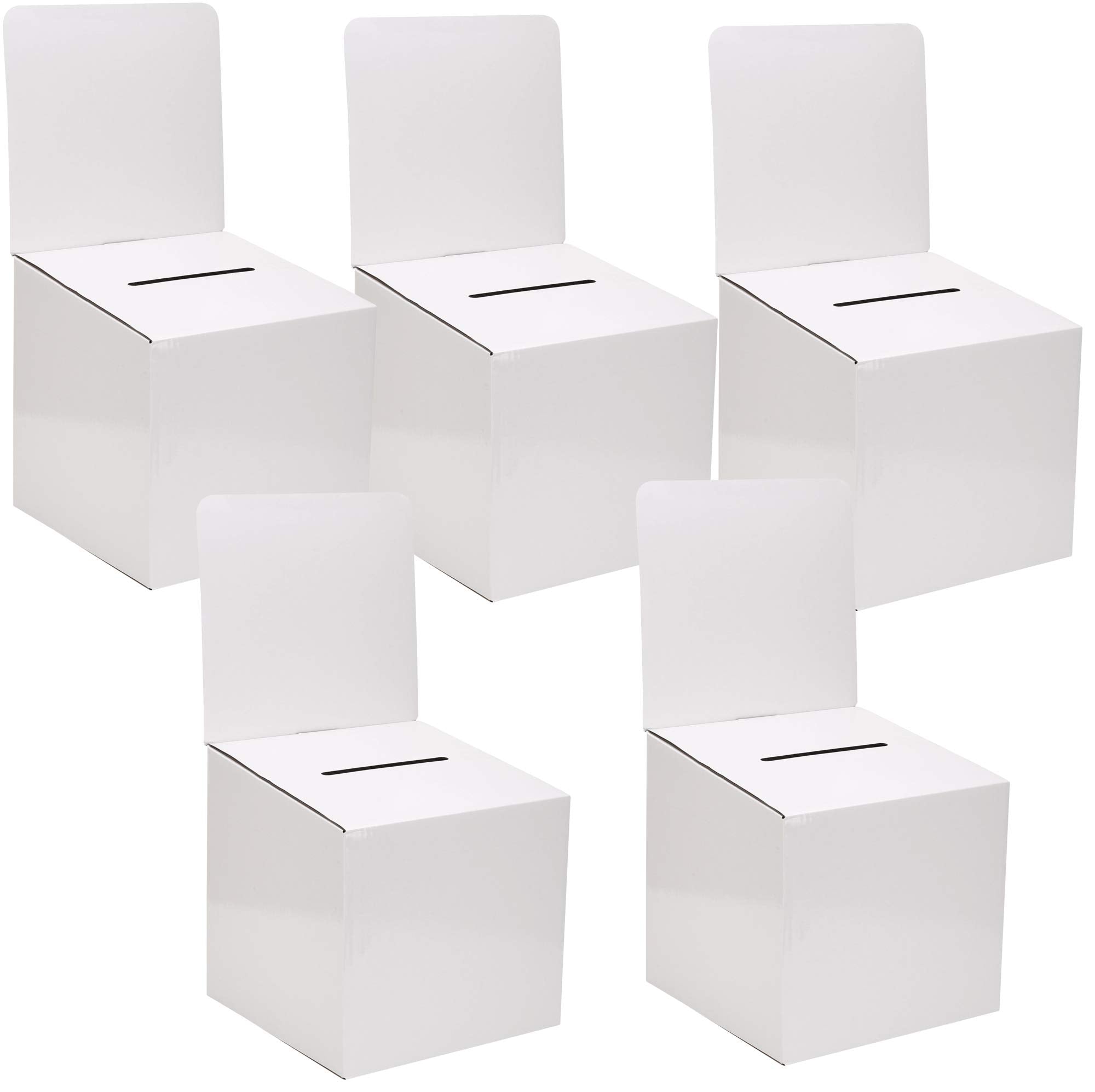 Mcb Extra Large Cardboard Box - Ballot Box - Suggestion Box - Raffle Box - Ticket Box (10'X10'X10') With Removable Header -Wh