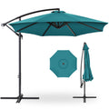 Best Choice Products 10ft Offset Cantilever Hanging Market Patio Umbrella, 8 Sturdy Ribs, Easy Adjustment - Cerulean