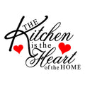 Witkey The Kitchen is The Heart of The Home Red Heart Wall Decal Sticker Art Mural Home D  cor Quote DIY