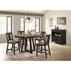 Harper Counter Stool with Splat Back and 4 Legs, Brushed Brown & Pecan, Set of 2