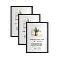 LYYYXGYP A3 Black Wood Picture Frame 3 Pack 11.7x16.5 Inch Solid Wooden Photo Frame Gallery Poster Frame with Plexiglass for Wal