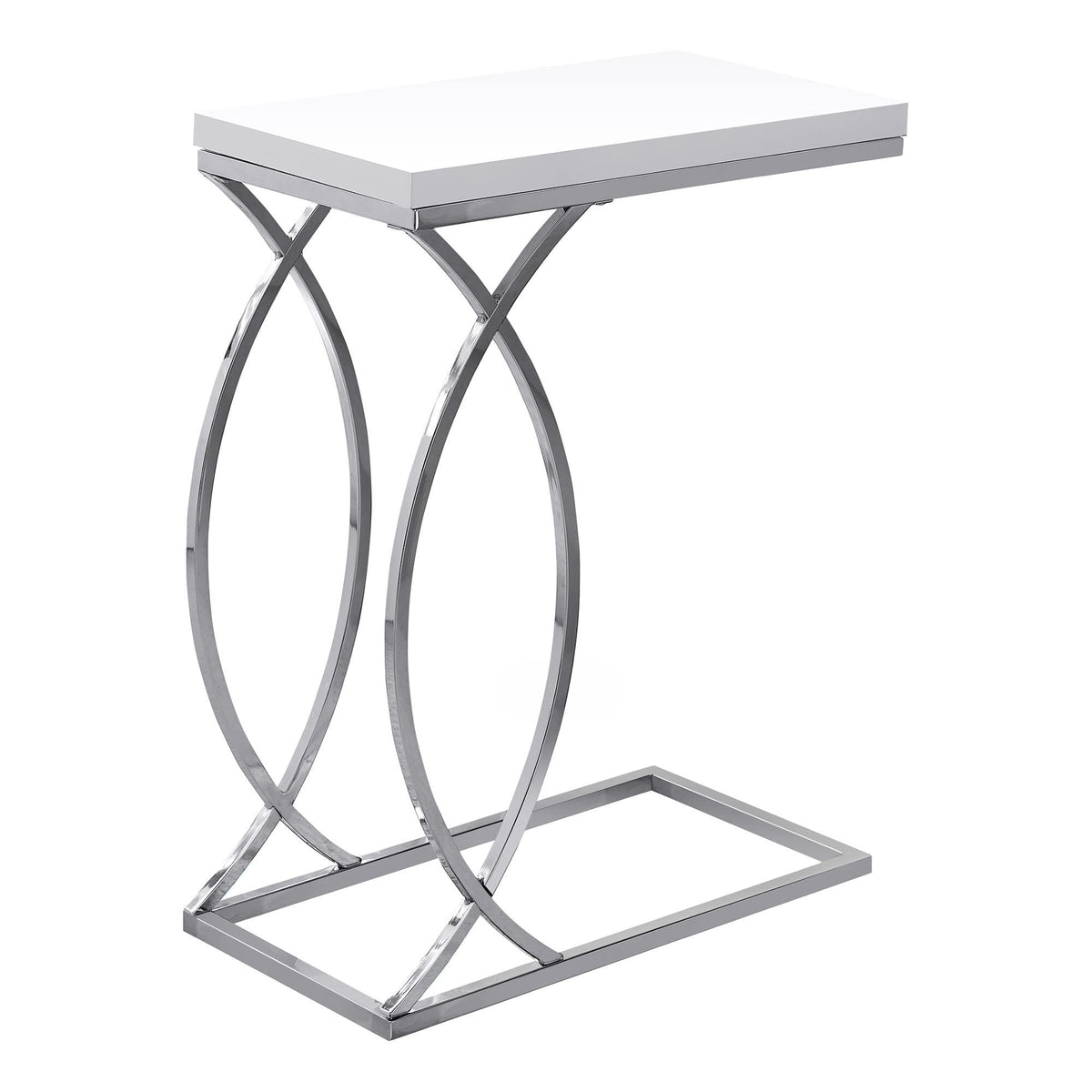 HomeRoots MDF, Metal 18.25' x 10.25' x 25' White MDF Metal Accent Table