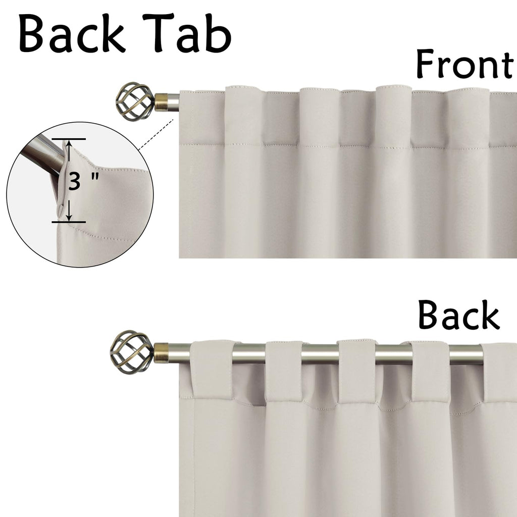 Bgment Rod Pocket And Back Tab Blackout Curtains For Bedroom - Thermal Insulated Room Darkening Curtains For Living Room, 2 Window Curtain Panels (52 X 63 Inch, Natural Camel)