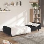 vidaXL Black Velvet 2-Seater Sleeper Sofa - Convertible Loveseat/Daybed for Living Room, Studio, Apartment