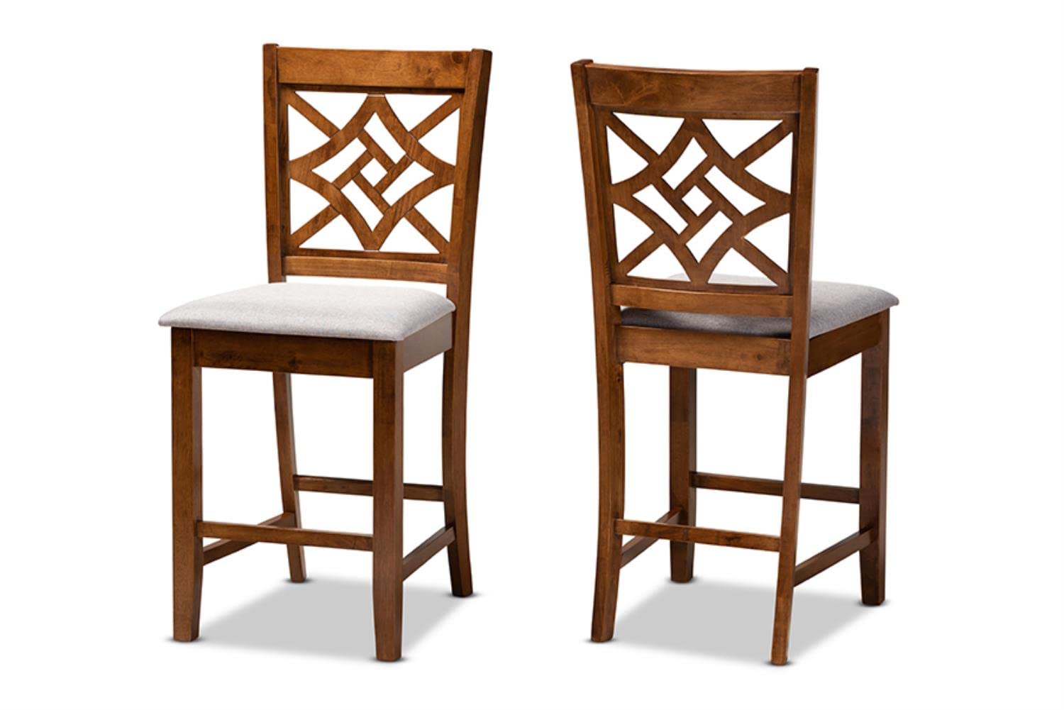 Baxton Studio Nicolette 2-Piece Counter Stool Set - Thumbnail 2