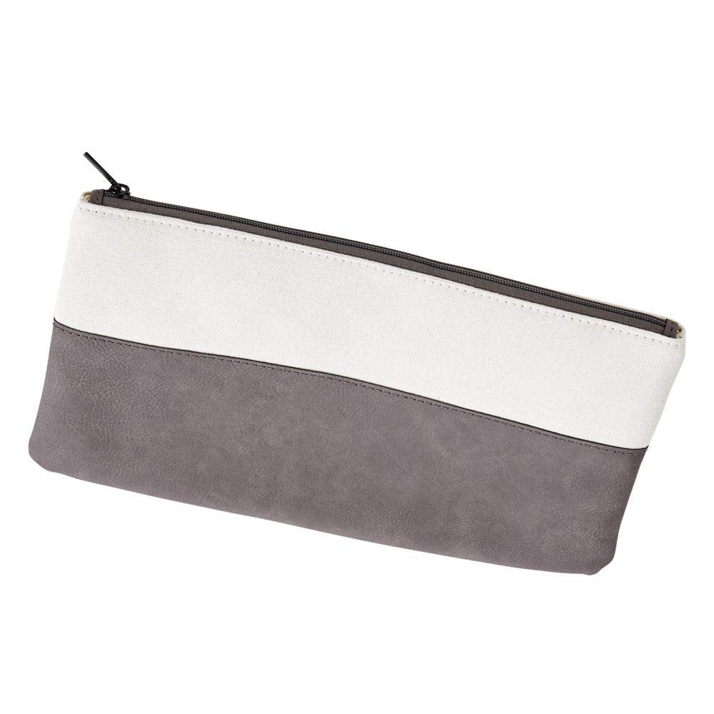 Creative Gifts International Gray Leatherette Travel Carry Case, Top Zip Closure, Scratch Resistant Faux Leather, 5.5 x 10.5, Fo
