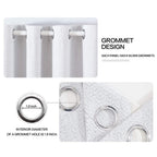 Miulee Linen Texture Full Blackout Curtain For Living Room Darkening,Thermal Insulated Grommet Curtain For Bedroom,Room Darkening Curtains For Kitchen,52X54 Inch Length 2 Panels Greyish White