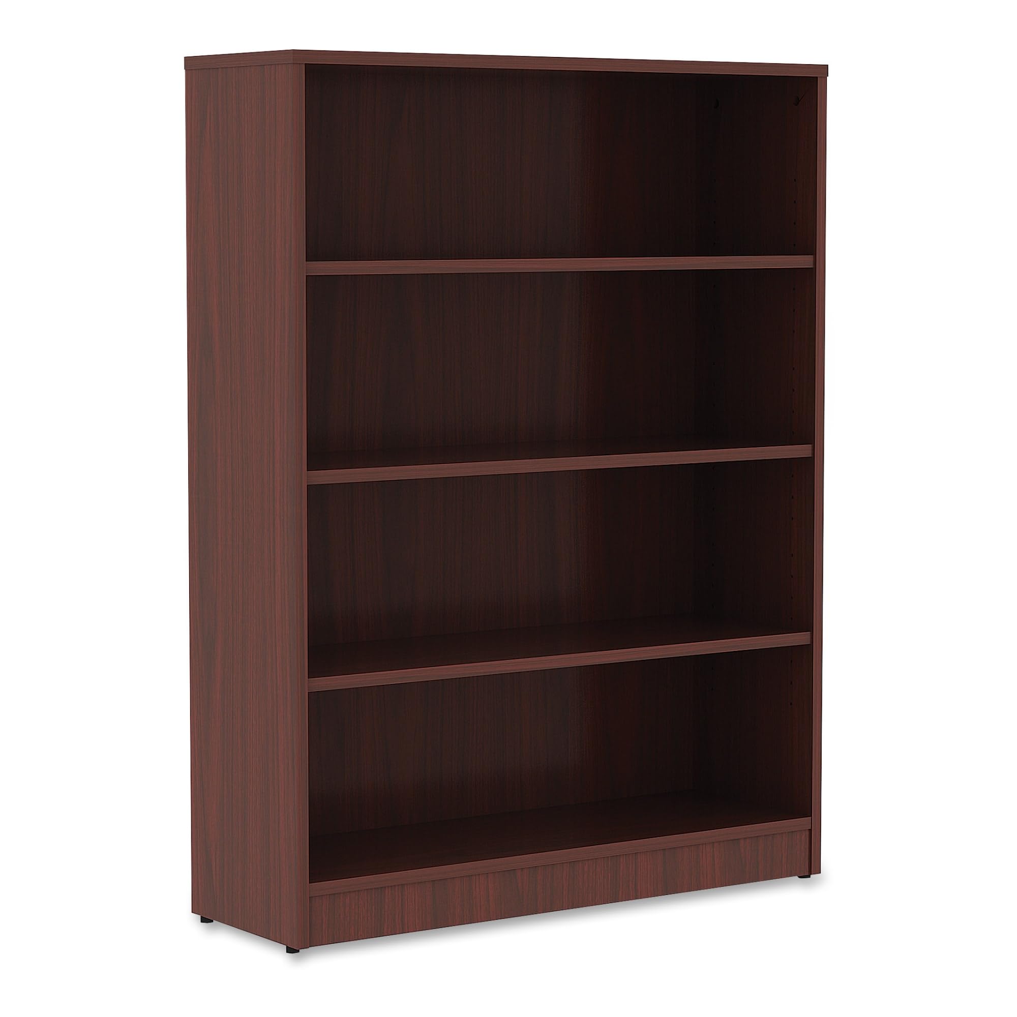 Lorell Mahogany Laminate Bookcase, 48" X 36" X 12"