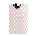 CaTaKu Pink Checkered Racing Baby Laundry Baskets Collapsible, Large Tall Clothes Hampers for Kids Laundry Room Organizer Foldab