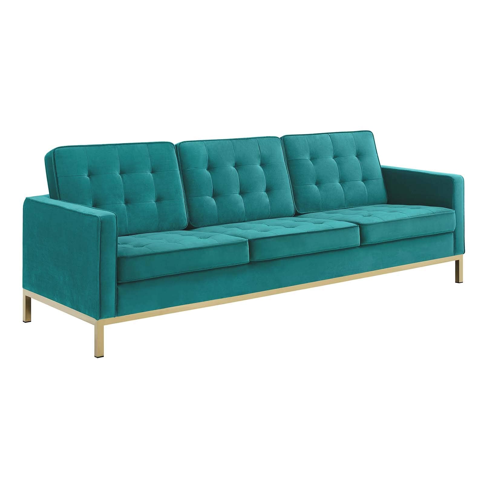 Modway Loft Set, Gold Teal