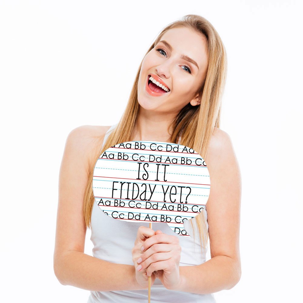 Big Dot Of Happiness Funny Classic Back To School - First Day Of School Decorations And Photo Booth Props Kit - 10 Piece