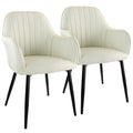 Elama Beige Fabric Tufted Chair, 2 Piece Set
