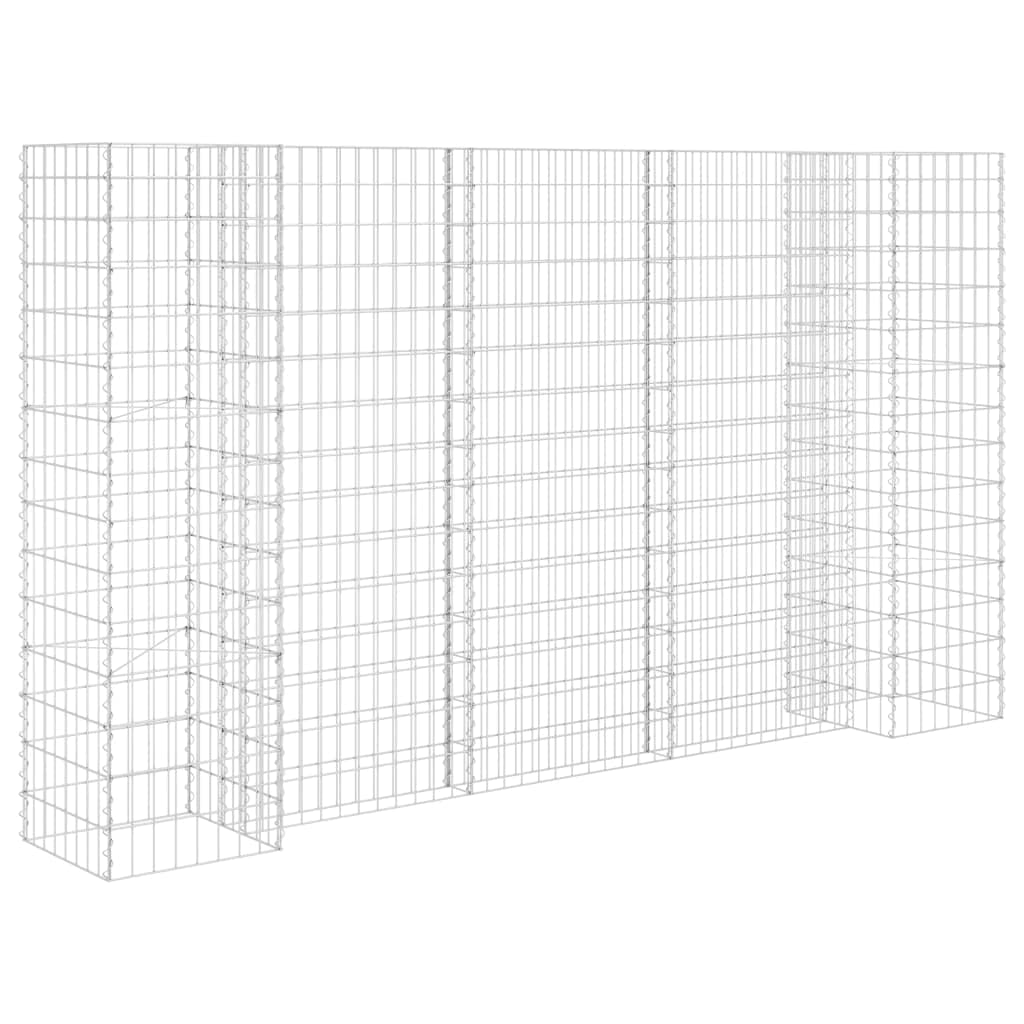 vidaXL H-Shaped Gabion Planter Steel Wire 223.6''x15.7''x59.1''