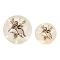 Melrose Glass Led Snow Globe With Chickadees, Set Of 2, Christmas, 5.5' D, 7.5' D, 6 Hour Timer, Batteries Not Included
