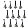 Silver Tone Metal Wedding Handheld Christmas Bell Ring for A Kiss 12 PK