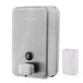 VANNSOO Wall Mounted Soap Dispenser Bathroom, 1100ml 37oz Commercial Stainless Steel Liquid Soap Dispenser Wall Mount (Vertical 