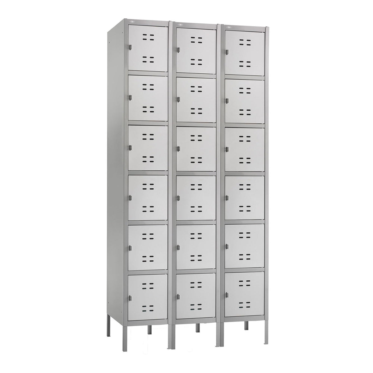 Safco 5527GR Three-Column Box Locker, 36w x 18d x 78h, Two-Tone Gray