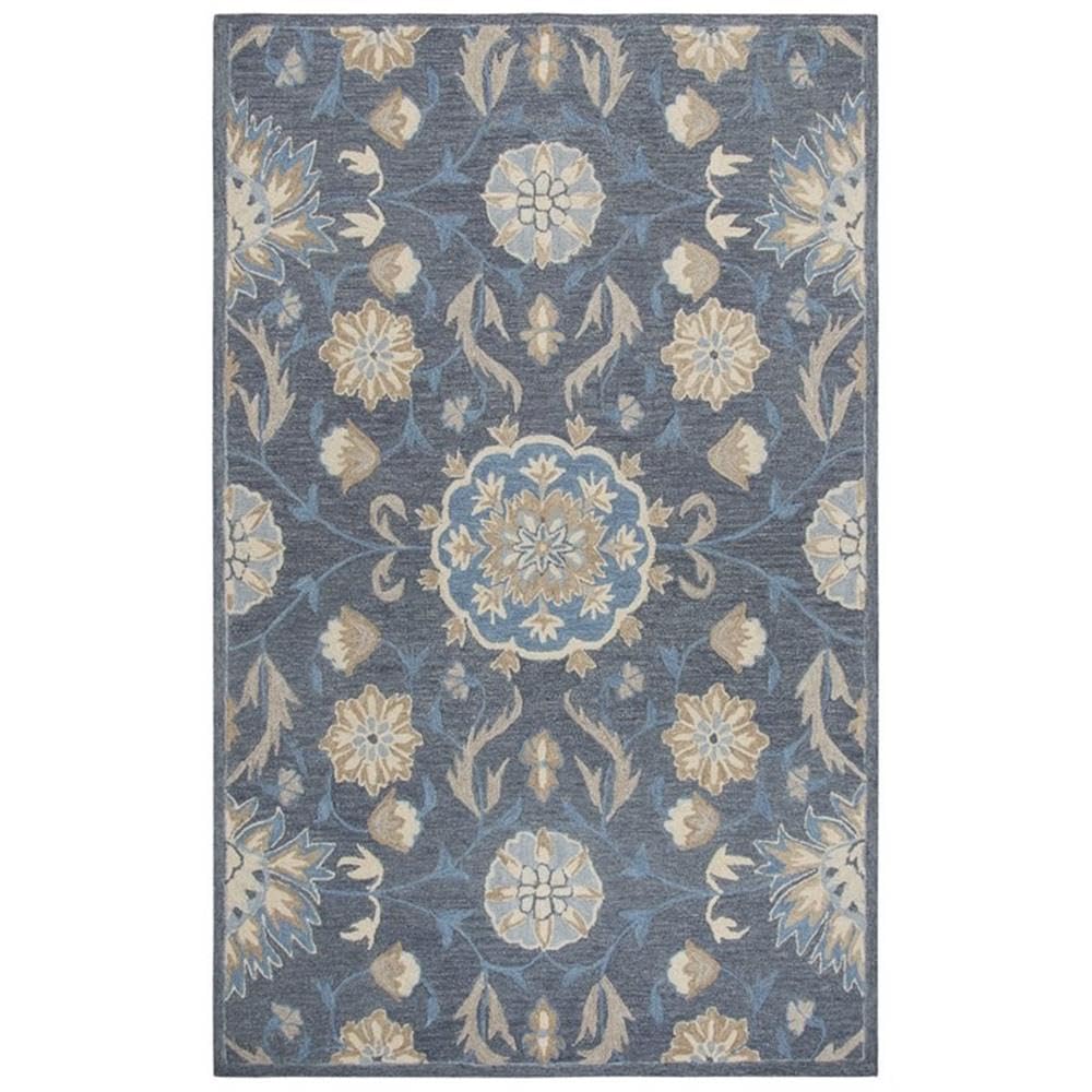Rizzy Home Alora Decor Cascade 9' X 12' Floral Dk Gray/Blue Gray/Tan/Coco/Gray Area Rug