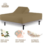 Flex Head King Sheets Sets For Adjustable Beds-Top Split King Sheets Sets (4 Pcs) King 34 Inch Down Sheets Taupe 15-18 Inch Deep Sheets