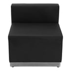 Flash Furniture HERCULES Alon Series Black LeatherSoft Chair with Brushed Stainless Steel Base