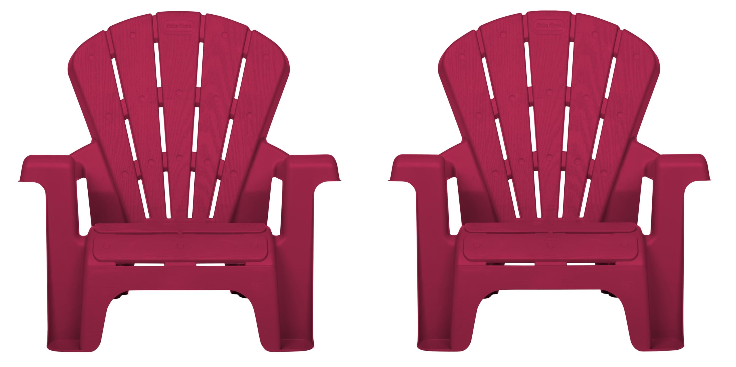 Little Tikes Kids Garden Chair 2 Pack in Red, Outdoor Toddler Activity Adirondack Chairs for Picnic, Garden, Patio, Backyard & B