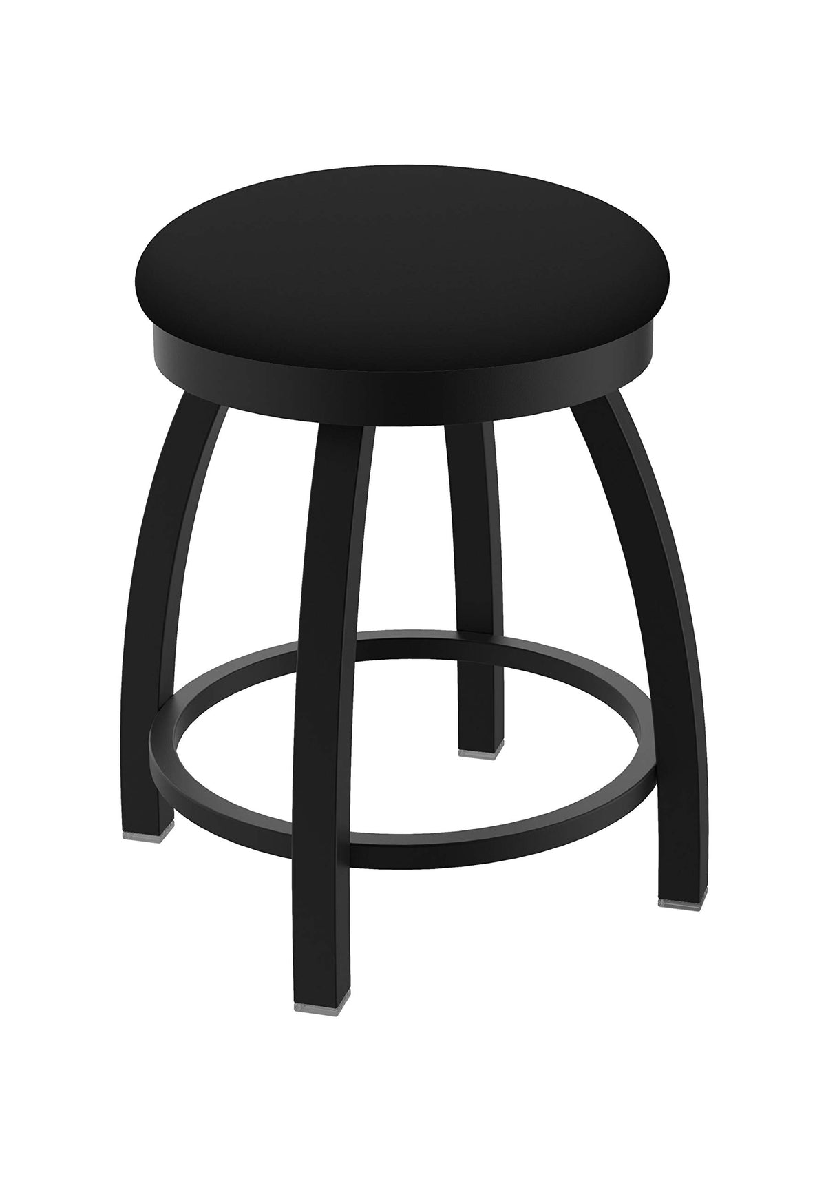 802 Misha 18&quot; Swivel Vanity Stool with Black Wrinkle Finish and Black Vinyl Seat